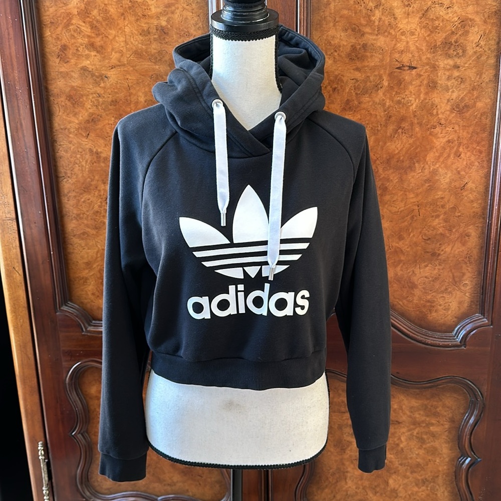 Adidas Trefoil Cropped Hoodie - Picture 10 of 16